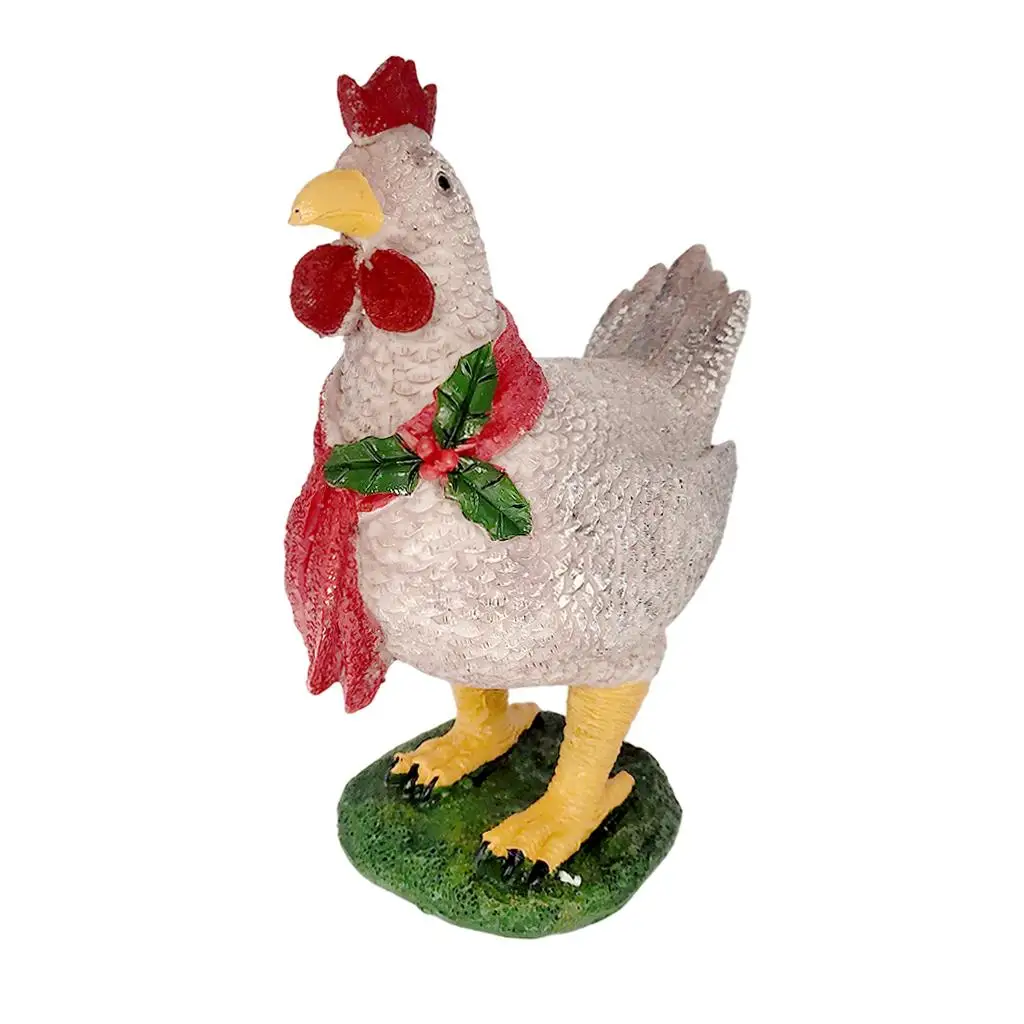 Light-Up Chicken Lantern Resin Statues Light Chicken Lantern for Courtyard