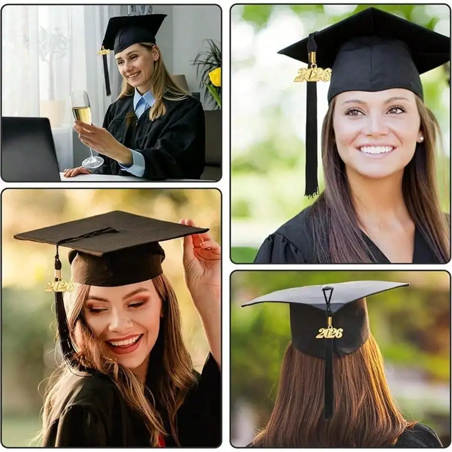 Unisex Matte Graduation Cap, 2026 Charming Graduation Cap, Adjustable Size Bachelor Cap, with Tassel Doctoral Cap, Master Cap, S