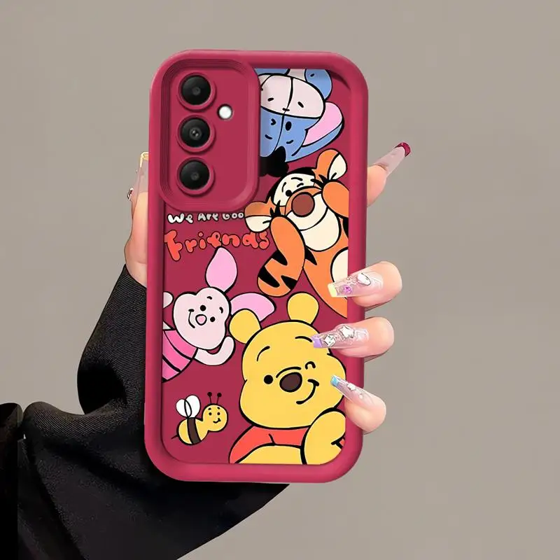 Phone Case for Samsung Galaxy A55A25 A11 A12 A13 A24 A22 A23 A32 A52 A53 A73 5G Silicone Soft TPU Disney Winnie Pooh