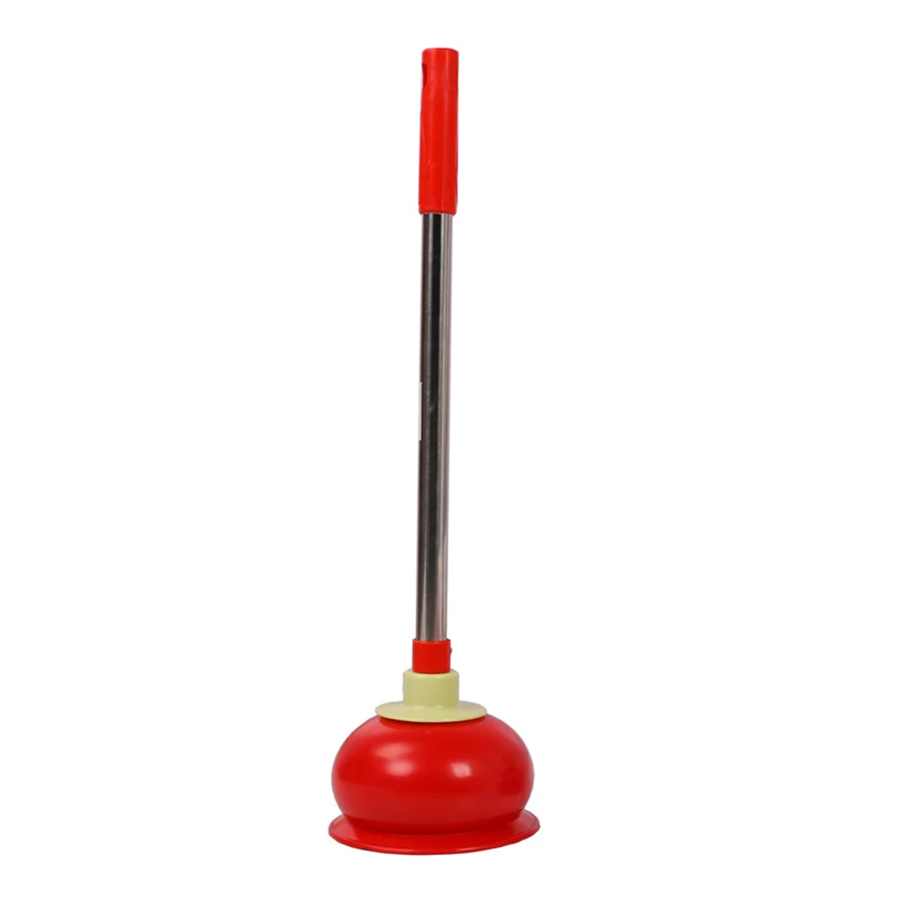

s Toilet Plunger Long Handle Stainless Steel Rubber Powerful Suction Unclogs Drain Pipeline Cleaning Home Bath Tools