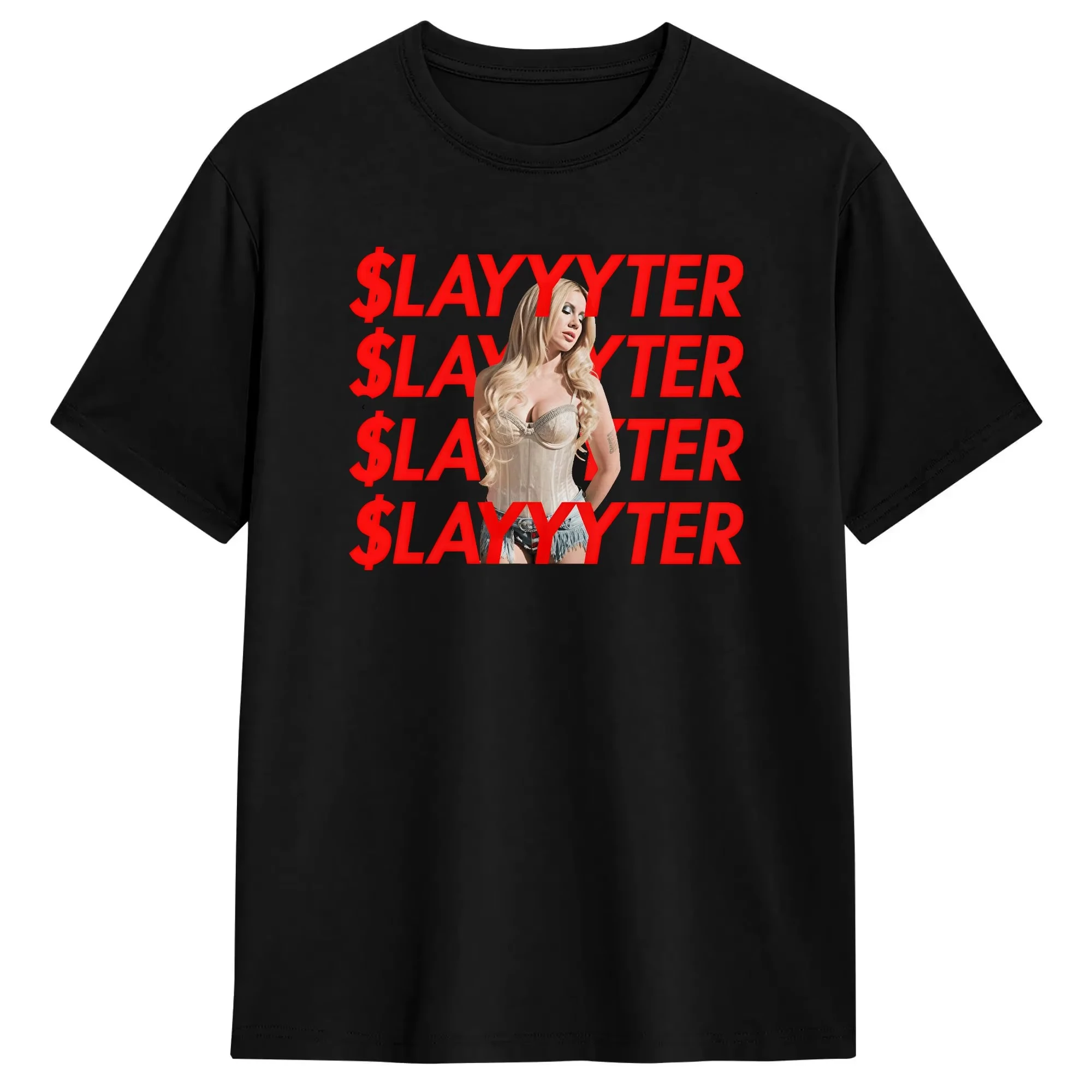 1 Stück Slayyyter Worst Girl In America Baumwoll-T-Shirt Unisex Herren Damen Kinder Streetwear Lässiges Kurzarm-Oberteil – Detail 7
