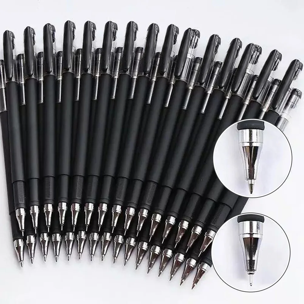 12 Pcs Liquid Ball Pen Quick Drying Test Signature Gel Pen 0.5mm Black Blue Ink School Office Ball Pen Stationer Supplies