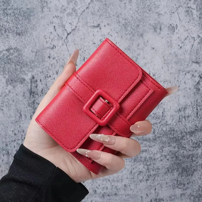 2026 women's high-end short wallet, letter pattern card bag PU lined polyester waterproof spring series change bag