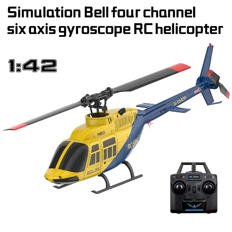 

2025 New A60 1/42 Proportional Remote Control 6-Axis Gyroscope Four Channel Simulation Bell Helicopter RC adult children Toy