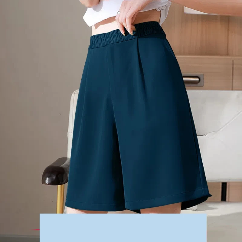 Thin Sports Shorts for Women\'s Summer New All-match Solid Color Loose Youth Elastic Waist Casual Shorts Fashion Vintage Clothing