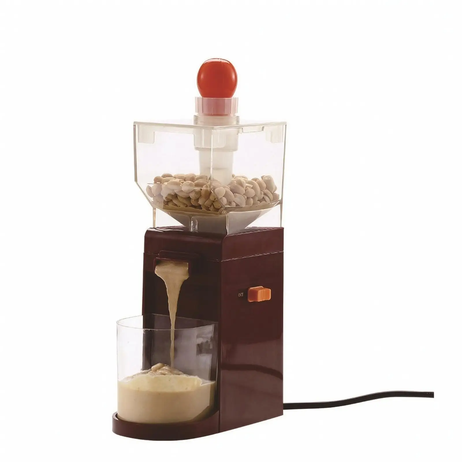 Electric Nut Butter Grinder for Fresh Peanut Butter No Additives ABS Material Compact Design with Orange Knob Home Kitchen Tool