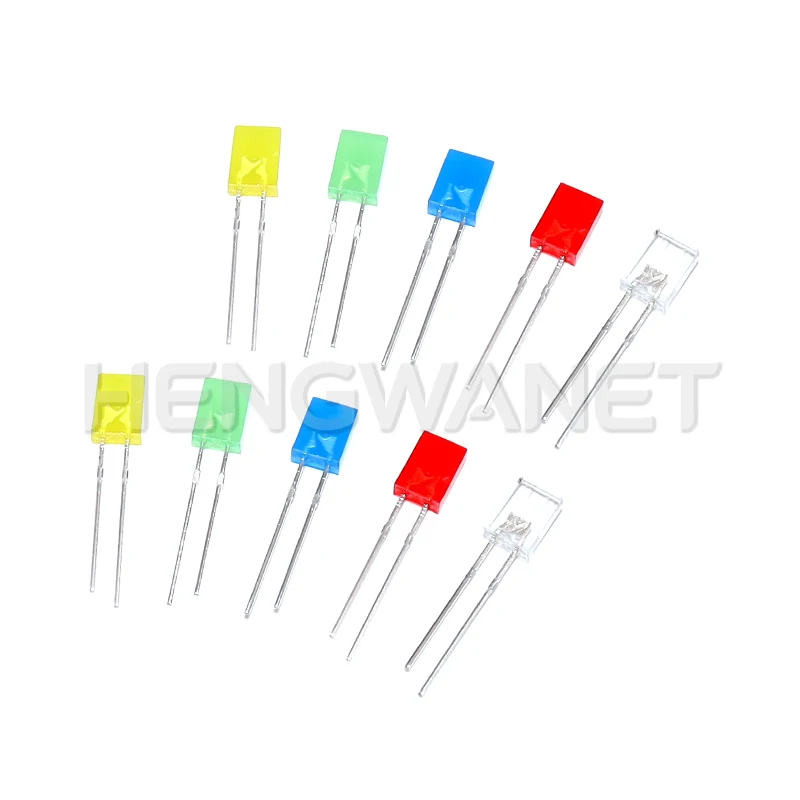 100PCS 2X5X7 Square LED 257 Red Light-emitting diode White Yellow Red Green Blue 2*5*7 Electronic DIY Kit