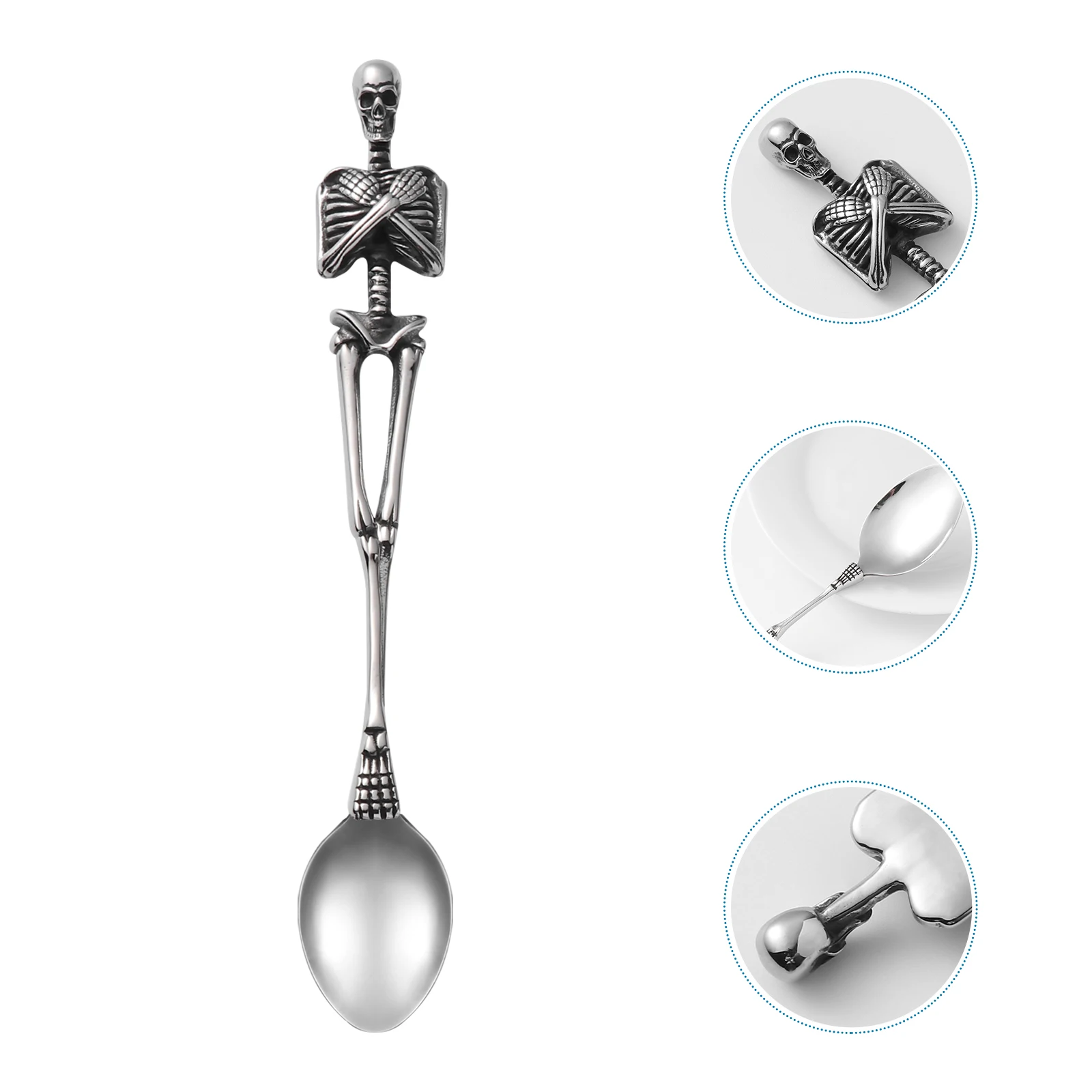 

Titanium Steel Spoon Retro Style Halloween Decoration Spoon Dishwasher Safe Unique Gift for Goth Witch Theme