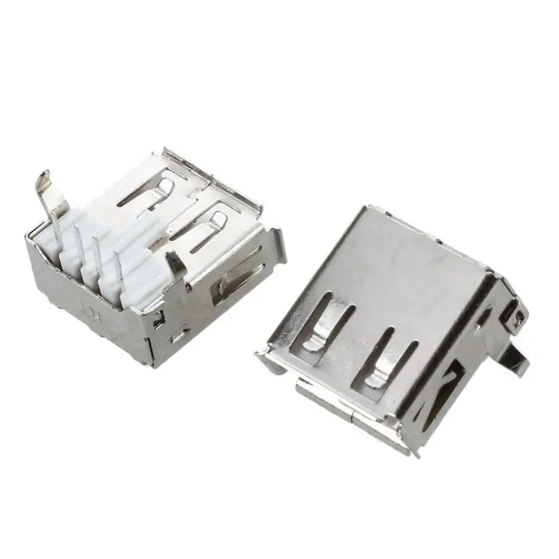 CYCLI-120 Pcs USB Female Type A 4-Pin DIP Right Angle Plug Jack Socket Connector