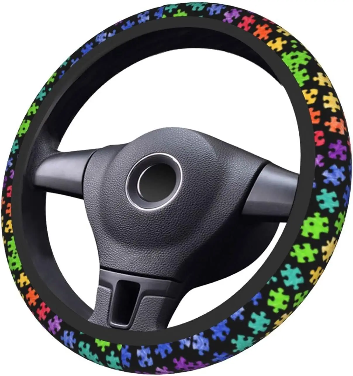 Autism Awareness Universal Steering Wheel Covers Cute Car Steering Wheel Cover for Women and Girls Car Accessories for Women