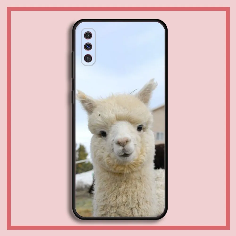 Lama Llama Alpaca Phone Case For Samsung S23,23,22,30,21,10,9,Note20 Ultra,Lite,Ultra,5G,Plus,FE,Black Soft Case