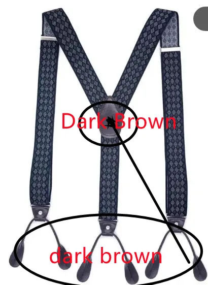3.5 X 120cm Button Suspenders Men Braces Dark Brown Leather Vintage Pants Strap Belt for Trouser Jockstrap Hombre Suspensorios