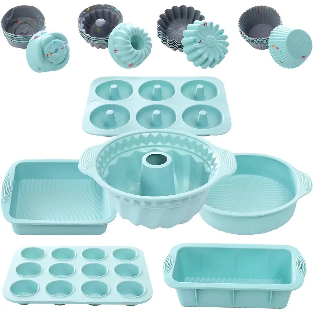 

Nonstick Silicone Bakeware Set With BG Pan, Cake Molds, BG Sheet, Donut Pan, Muffin Pan, Cake Pan, Silicone Cupcake Mold BG Cups