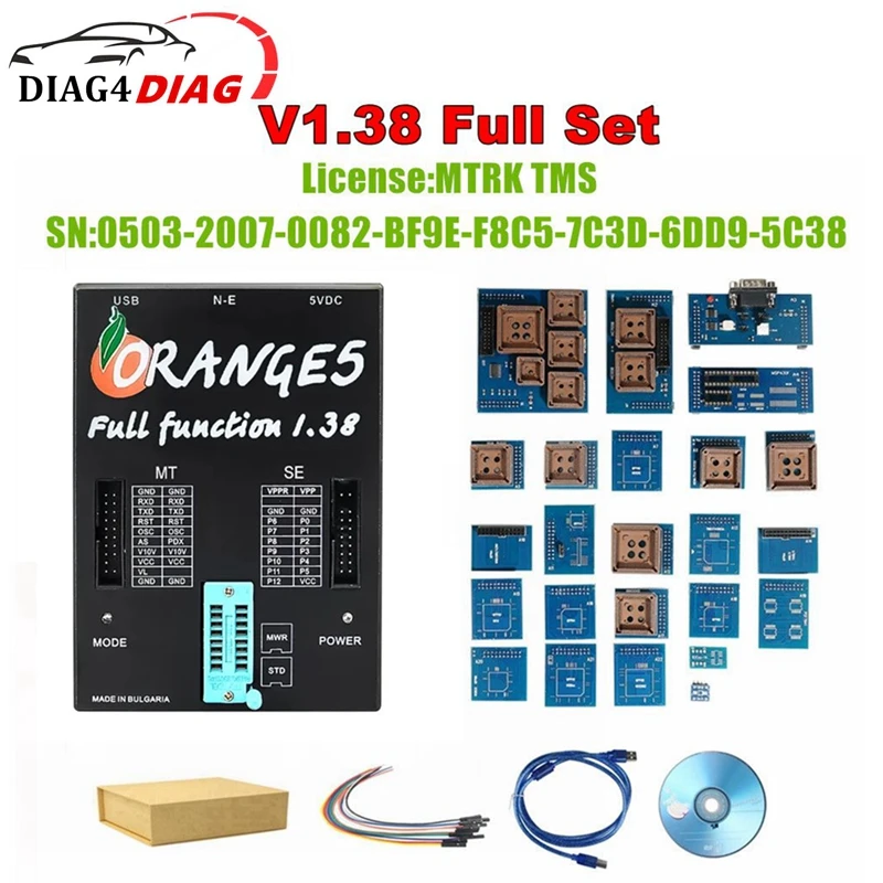 

Newest Orange5 V1.42 V1.38 Full Actived Orange5 Programmer With Full Adapters Add all Authorization than OEM