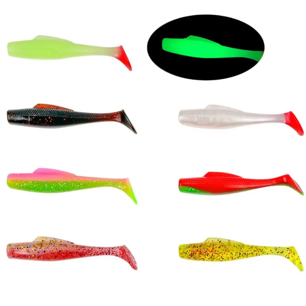 

1 pack 6/8.5cm T-Tail Swim Lures Soft Worm Colorful Artificial Bait Set Simulation Silicone Soft Lure Silicone Bait Freshwater