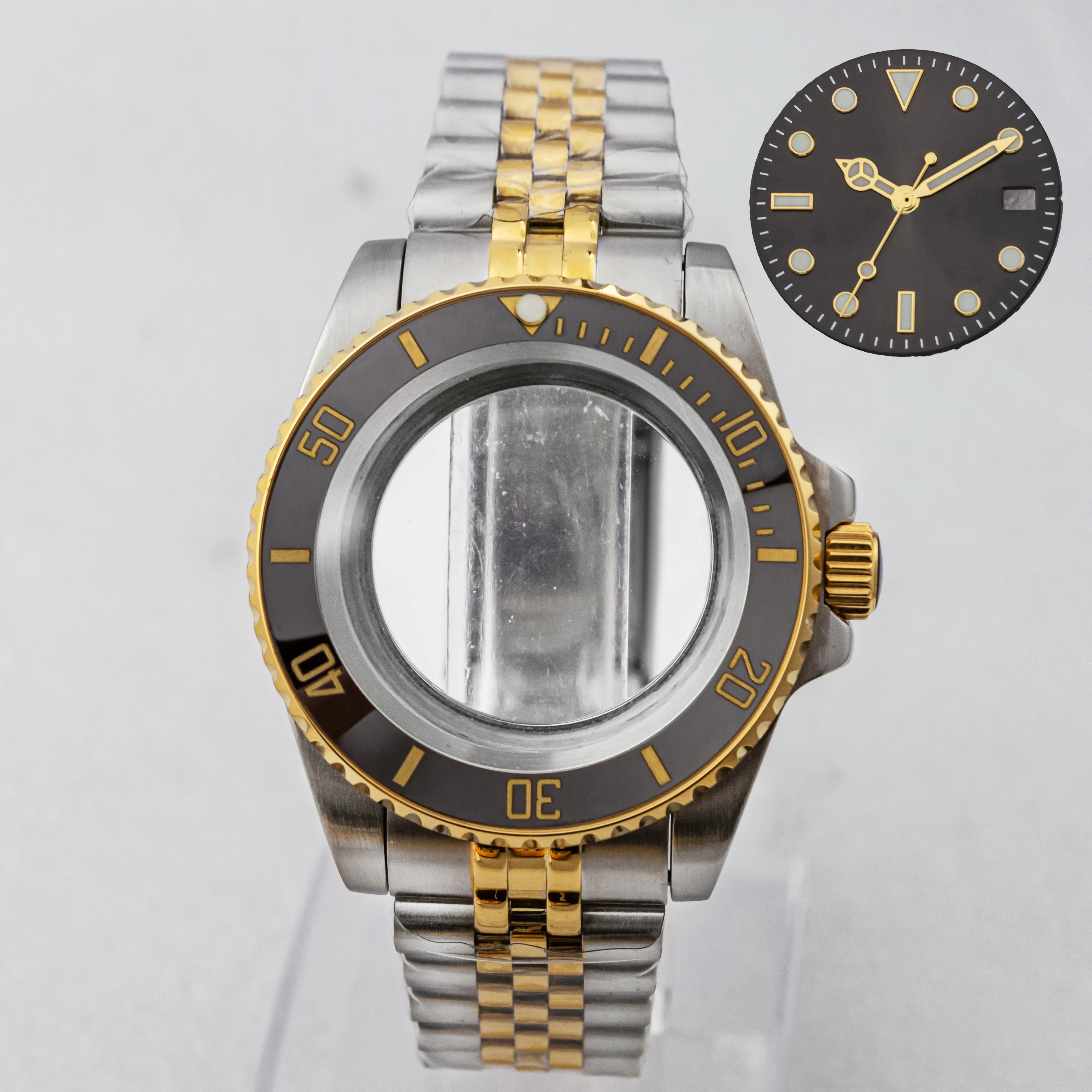 SUB GMT Case NH35 Watch 10ATM Waterproof Sapphire Glass Strap Dial Pointers Suitable for NH34 NH35 NH36 Automatic Movement