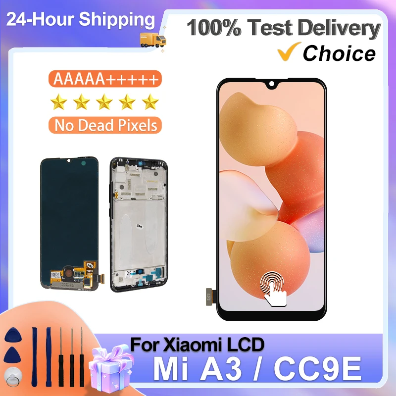 Super Amoled For Xiaomi MI A3 LCD Display Touch Screen Digitizer Assembly For Xiaomi Mi CC9E Display Replacements Parts