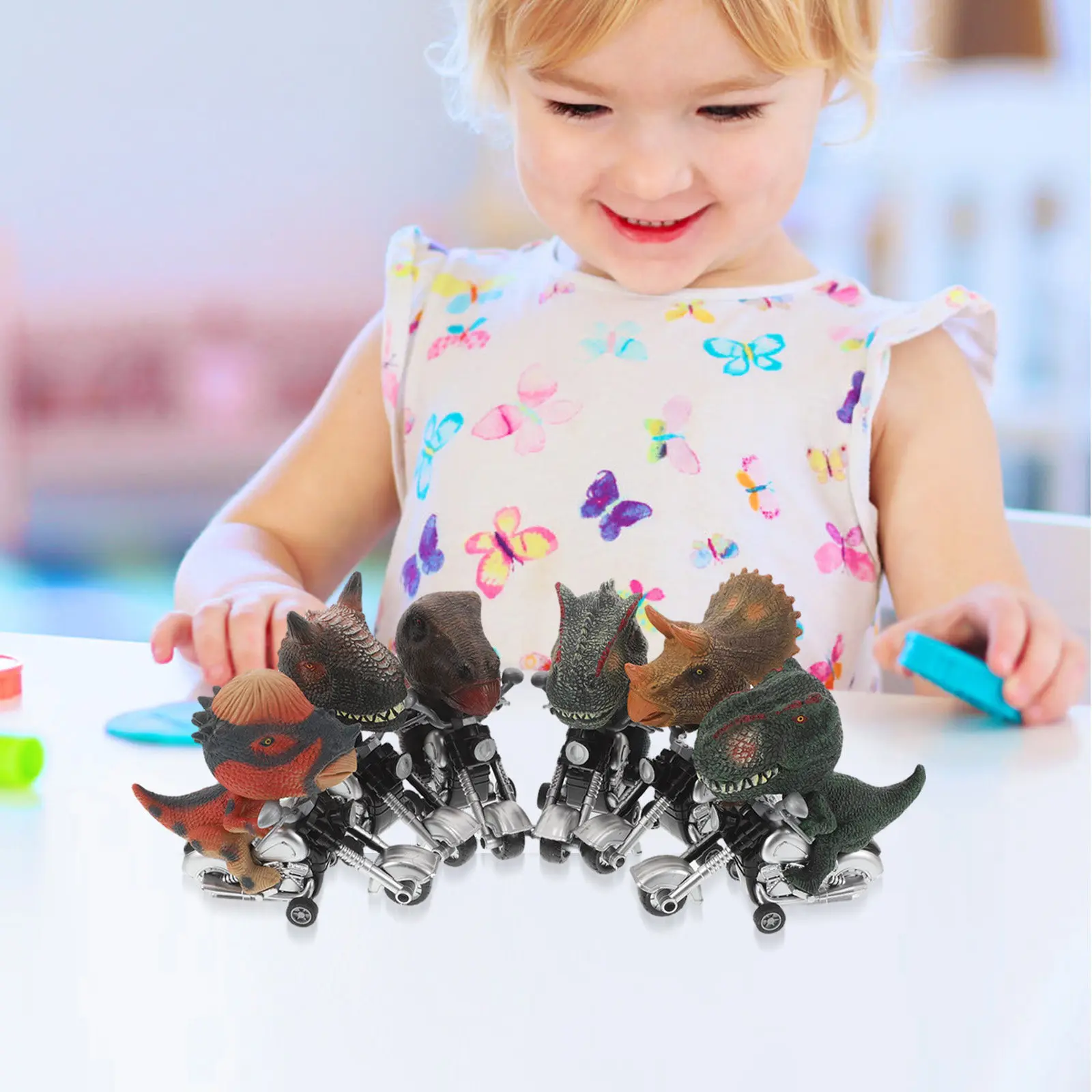 

Набор из 6 машинок-динозавров на фрикционном приводе, пластиковые инерционные машинки для детей, мальчиков и девочек, для игр в помещении и на улице