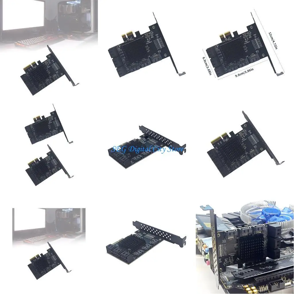 

U75B PCIe 4X To 9 Port Expansion Card 6Gbps Transfer Speed Hot Swap Support