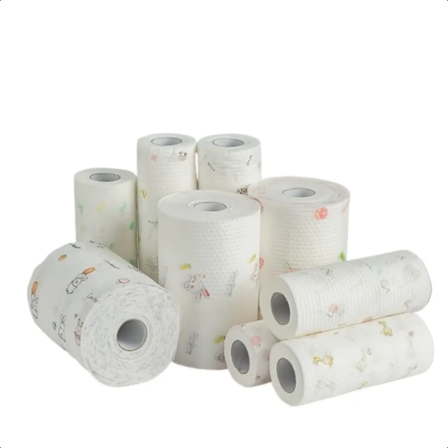 1 roll 400 Sheets Lazy Rags  Kitchen Paper Towels Washable Dry and Wet Towels Dish Cloths NonStick Oil Rags degreasing Towels H