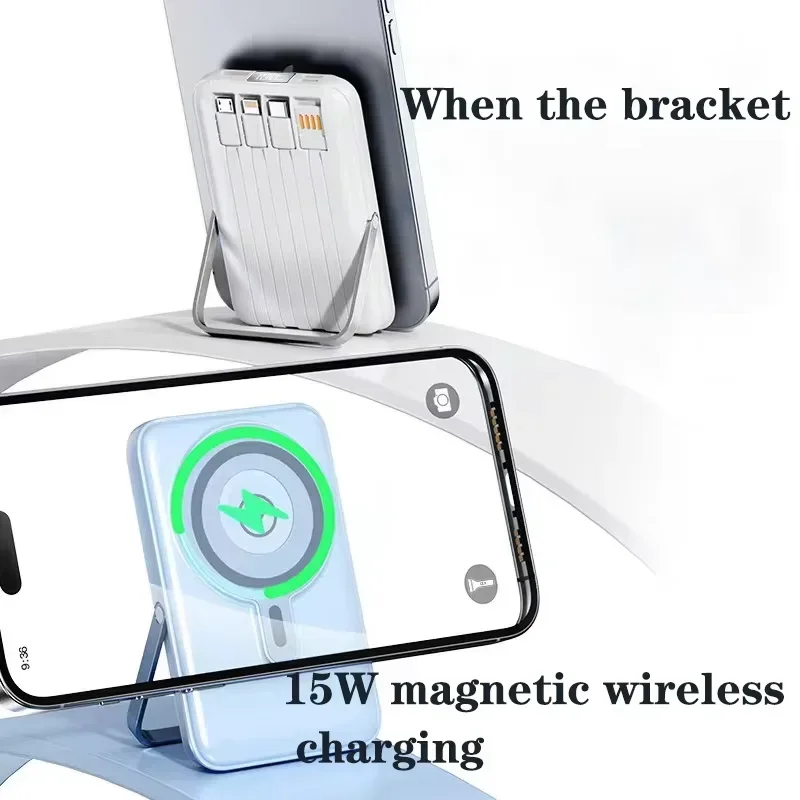 10000mAh High Capacity Magnetic Power Bank 22.5W15W Wireless Fast Charger With Creative Stand Portable Battery for iPhone