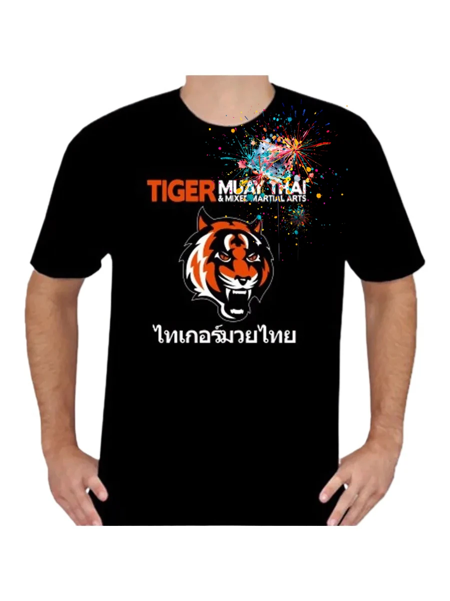 Tiger Muay Thai MMA Kick Boxing Martial Arts T-Shirt 100% Cotton O-Neck Summer Short Sleeve Casual Mens T-shirt Size S-3XL