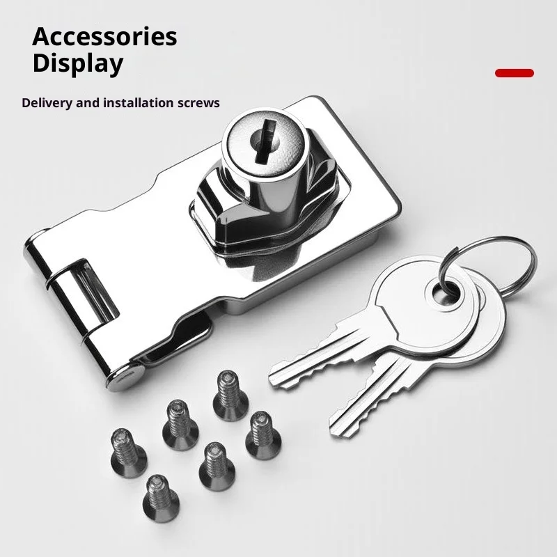 

1PCS Non Perforated Lock Plate For Home Anti-theft Cabinet Door Drawer Lock Storage Cabinet Door Key Lock Hardware Accessories