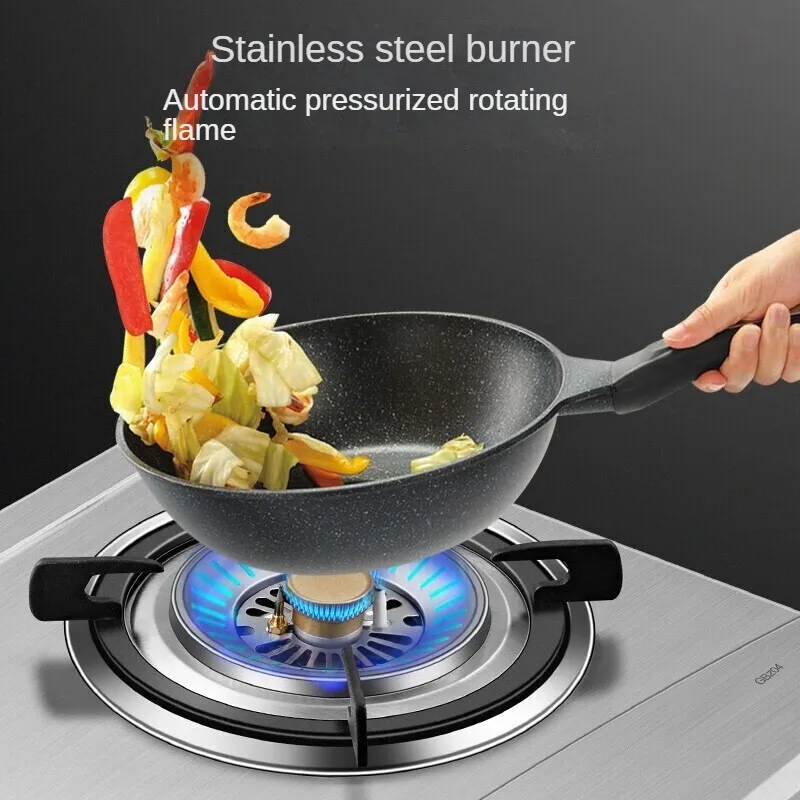 Powerful and Energy-efficient Gas Cooker with Dual Burners and Stainless Steel Surface for Home Kitchen JZT-GBZ04