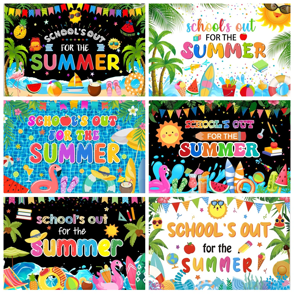 

Summer Pool Party Backdrop Hawaiian Swimming Beach Ball Flamingo Lifebuoy Holiday Baby Birthday Photocall Photography Background