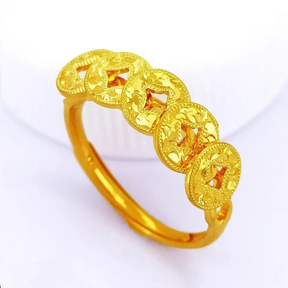 

Позолоченное кольцо из стерлингового серебра с пятью императорами, регулируемое кольцо с блестящим дизайном, унисекс, универсальные ювелирные изделия, Новое поступление, бестселлер