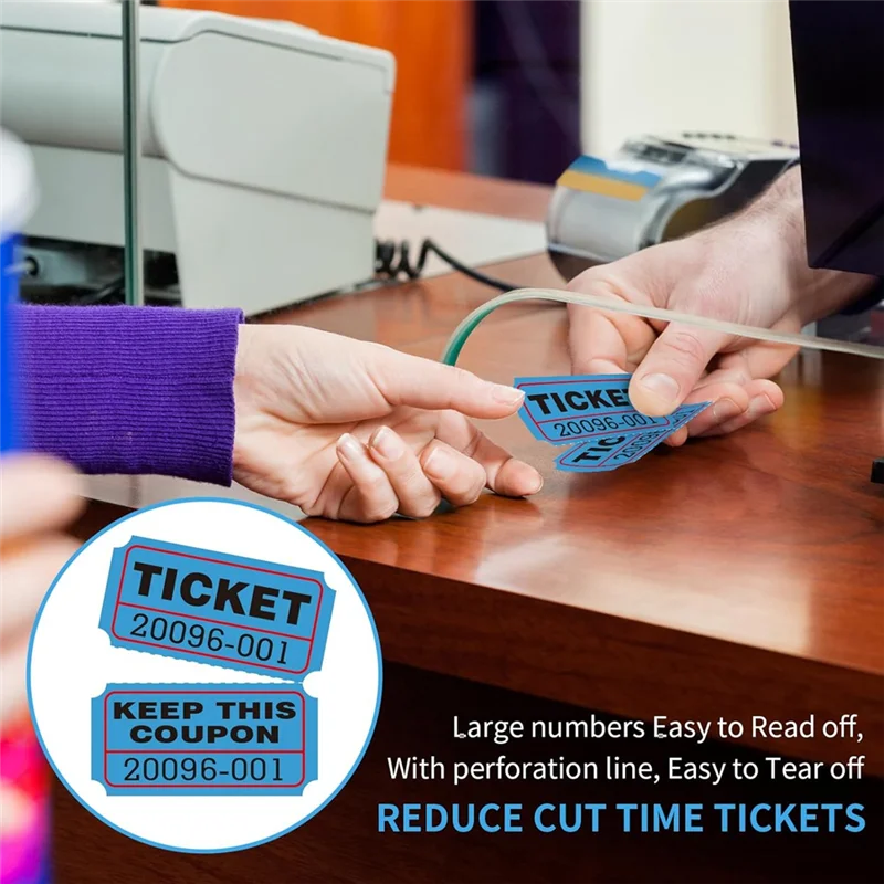 

【B07R】4000 Multicolor Raffle Tickets Raffle Tickets Roll 1000 Tickets Per Roll For Fundraisers & Parties