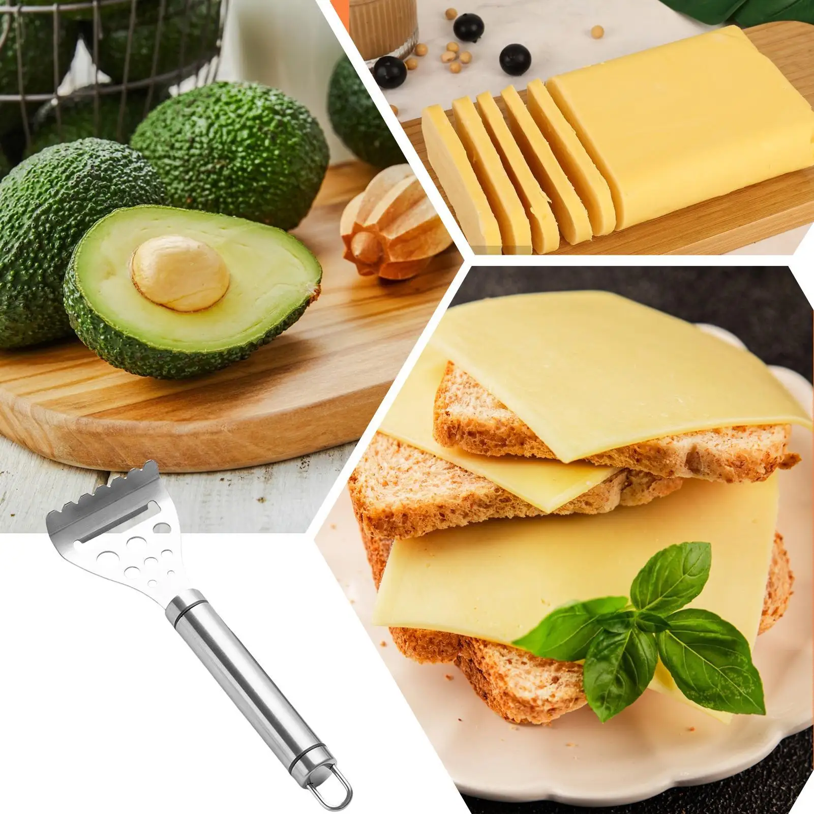 Manual Cheese Slicer Stainless Steel Comfort Grip Grater Cheese Cutter Slicer Hand Tools For Gruyere Raclette Mozzarella Butter