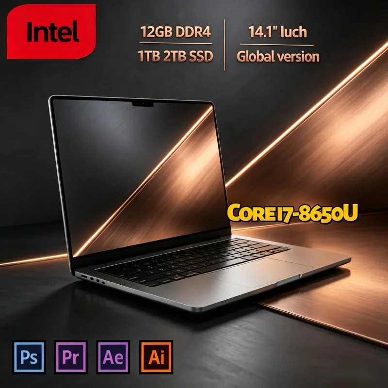 Ultra Slim 14.1 Inch 2026 Notebook i7-8650U 120Hz FHD IPS 32GB RAM 2TB SSD Backlit Keyboard Portable PC