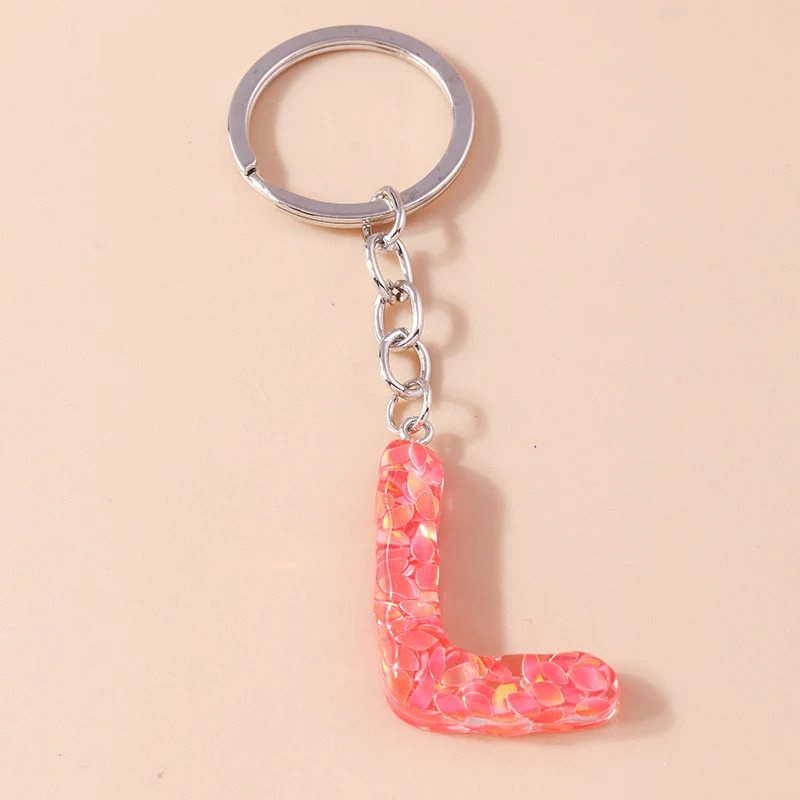 Mode Harz 26 Buchstaben A-Z Alphabet Schlüssel anhänger für Auto Schlüssel Souvenir Geschenke für Frauen Männer Handtasche Anhänger Schlüssel ringe DIY Zubehör – Detail 15