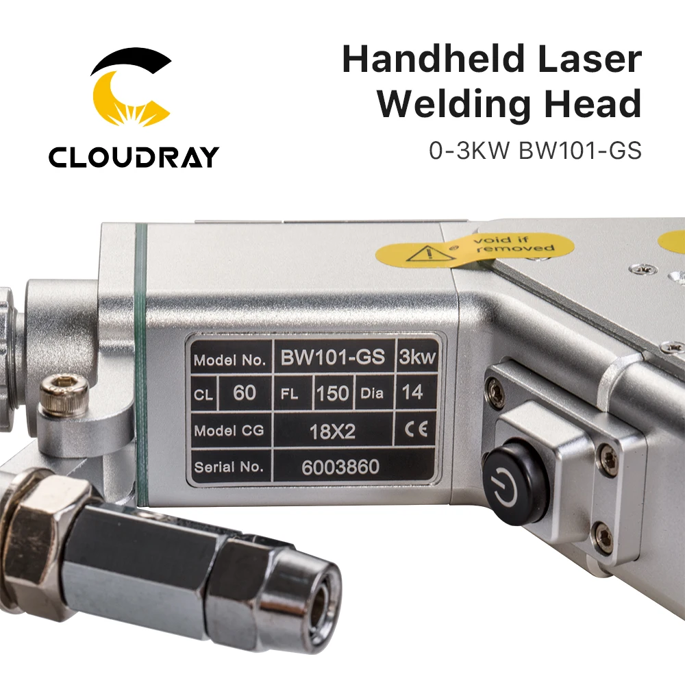 Cloudray Original Raytools Hand-held Laser Welding Head BW101-GS 0-2kW CL60mm FL125/150nn Single Axis Swing for Welding Machine