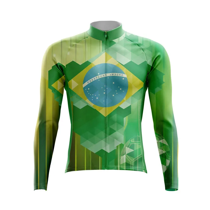 Cycling Jersey Brazil Mens Long Sleeve High Quality Bike Jersey Men Cycling Long Sleeve Sportwear Team Racing Bicycle Shirt Man