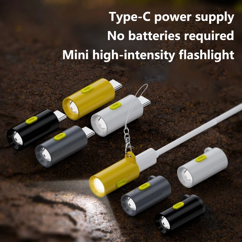 Type-C Mini Flashlight Portable Plug and Play USB C Emergency Lamp 230 High Lumens Suitable for Outdoor Portable Small Size