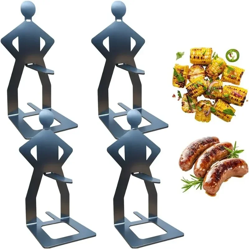 

Hot Dog Holders for Grilling Stainless Steel BBQ Sausage Holder Portable Barbecue Sausage Stand Metal Hot Dog Holder