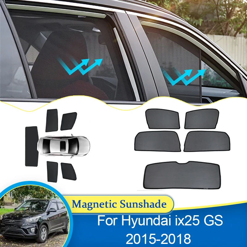 

For Hyundai ix25 GS 2015 2016 2017 2018 Magnetic Sunshade Light blocking Curtain Privacy Shading Visor Car Accessories Auto Part