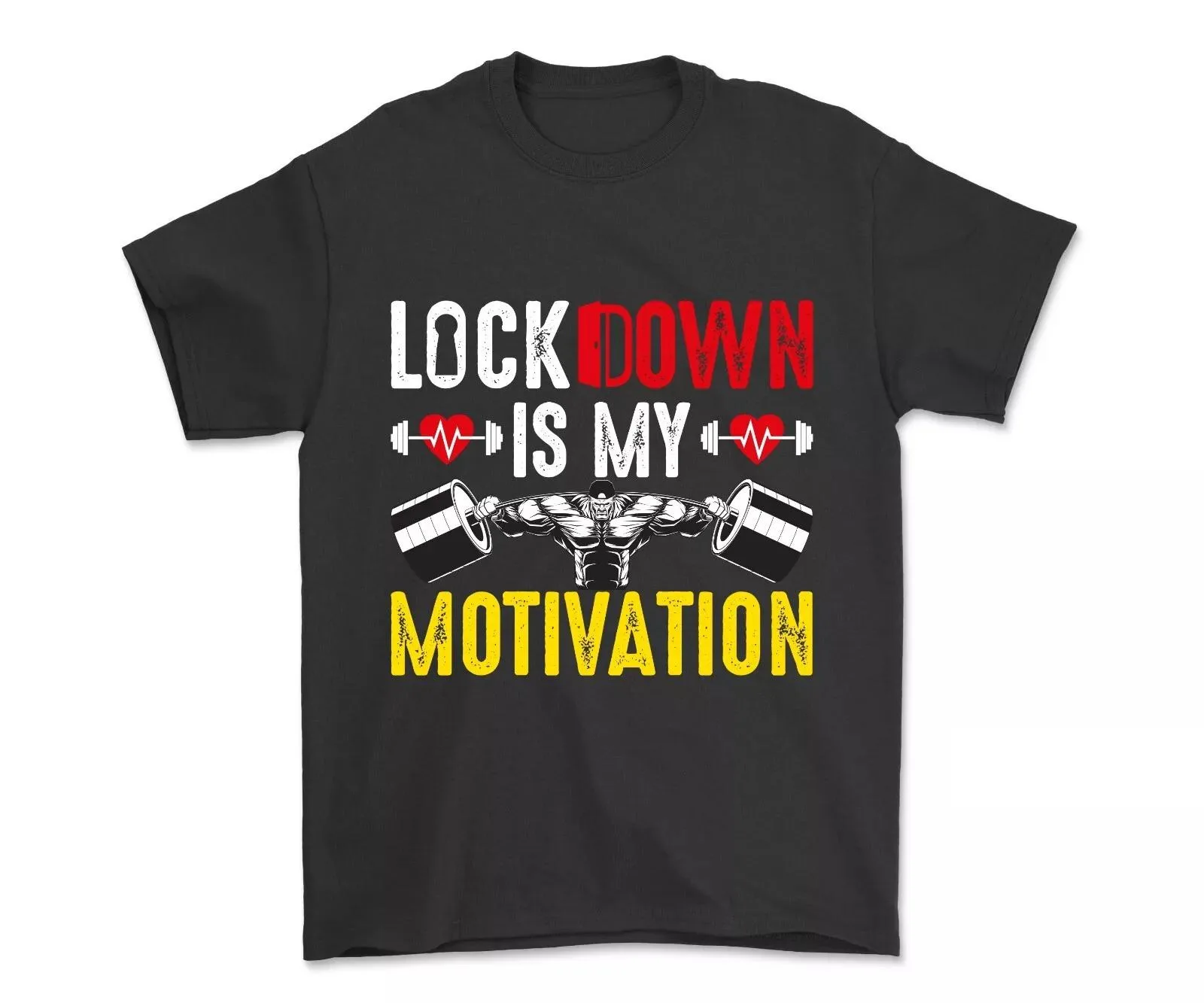 Lockdown Is My Motivation T-shirt Funny Workout Gym Shirt For Men Gift For Him