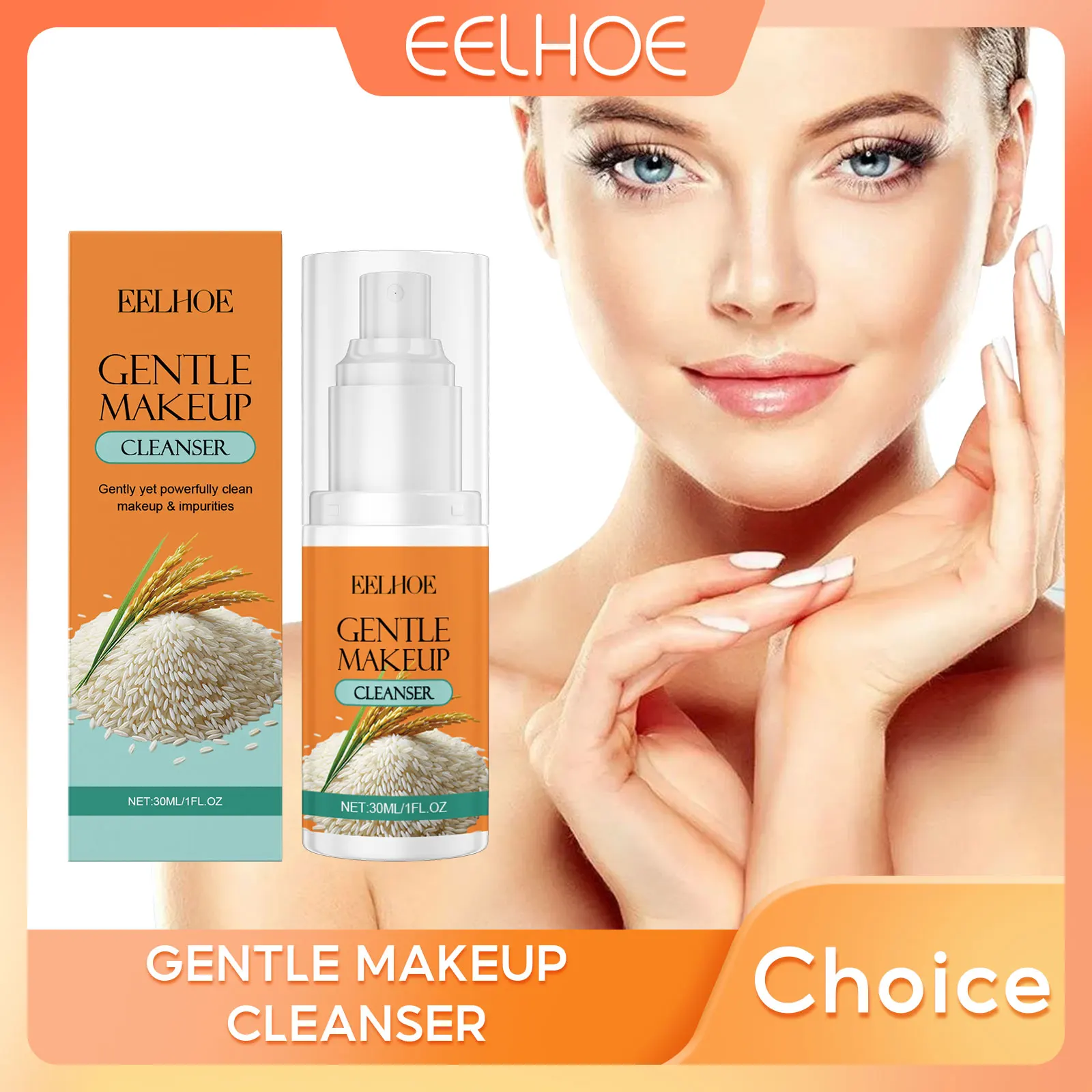 

EELHOE Rice Makeup Cleanser Oil Control Hydrating Facial Skin Cleaning Long Lasting Hyaluronic Acid for the Face Makeup Remover