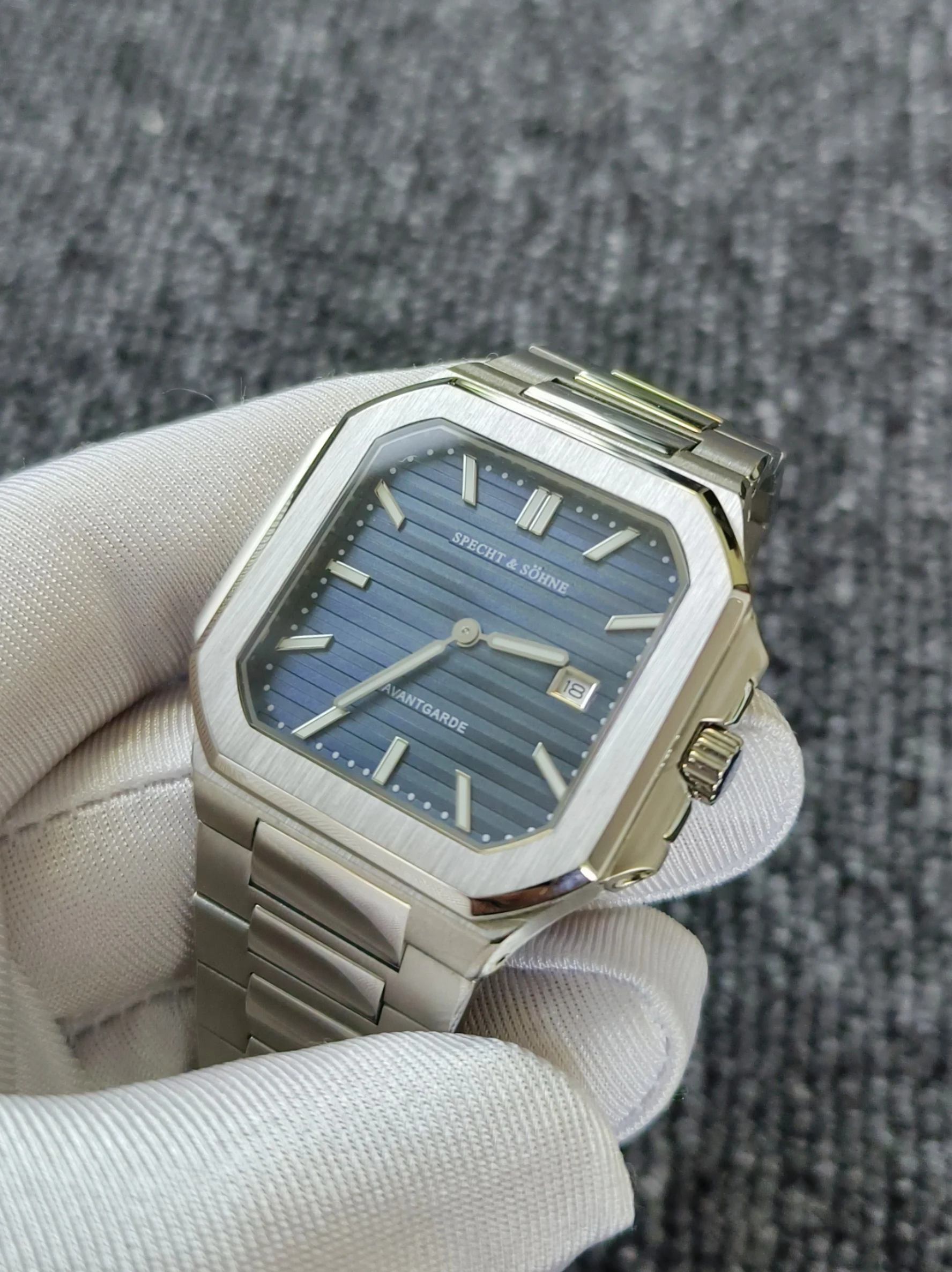 Specht & Söhne Fashion Business Mens Watch Rectangular Ultra Thin Stainless Steel Sapphire Glass Wristwatch Relogio Masculino