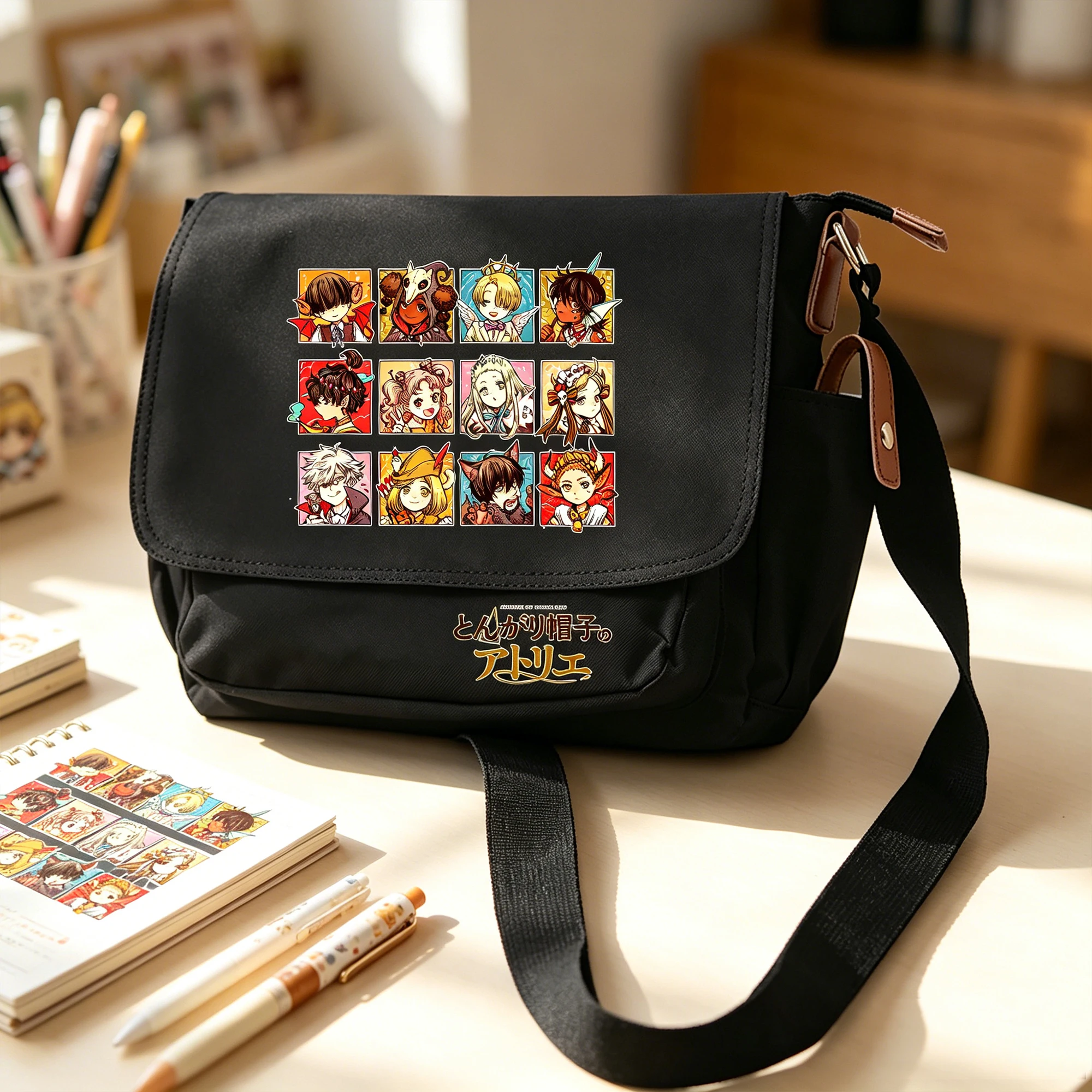 

Witch Hat Atelier Students Oxford Messenger Bag Men's Crossbody Shoulder Bag Cartoon Printing Schoolbag Boys Bookbag Travel Bags