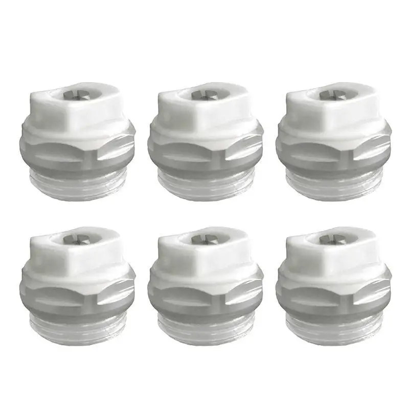 

652F Set of 6 Steel Vent Valves for Radiators 1/2inch Connection Metal Radiator Air Release Valves Simple Installation