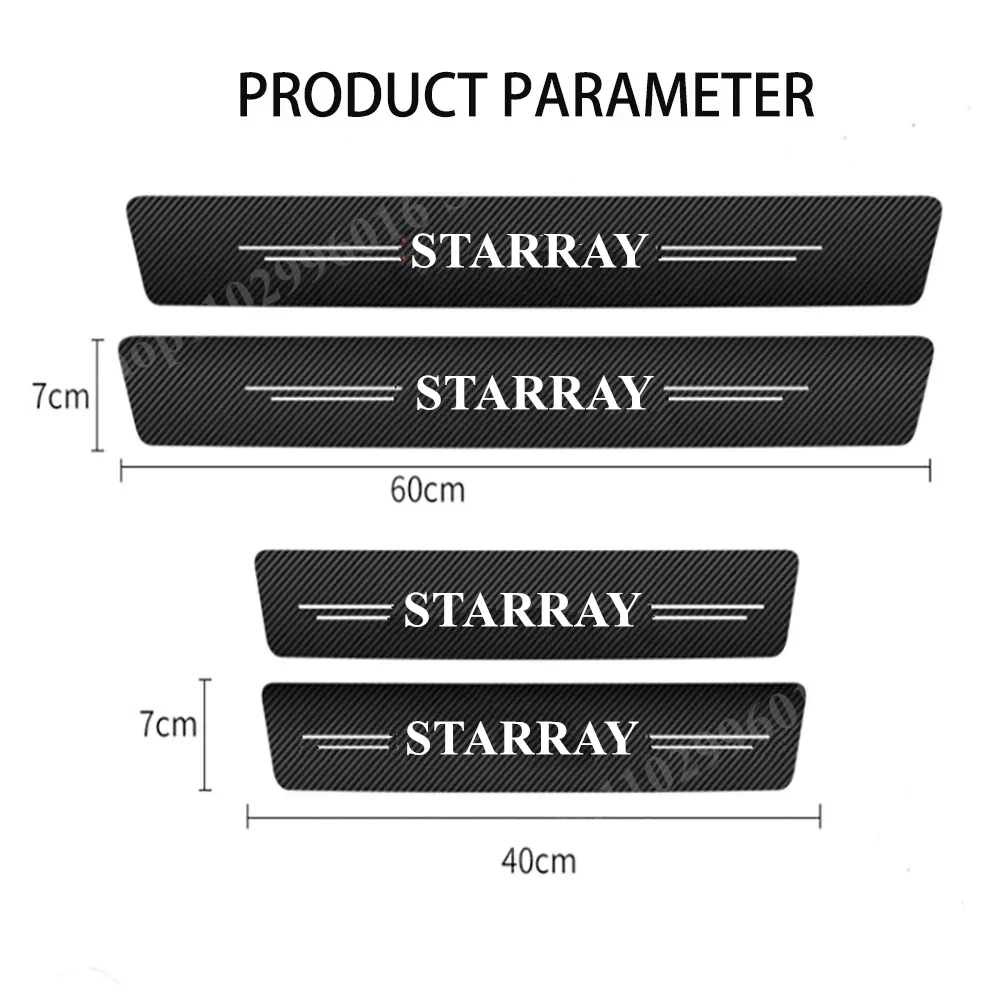 

Car Door Sill For GEELY STARRAY 2024 Scuff Plate Pedal Decor Carbon Fiber Waterproof Protector Sticker Accessories