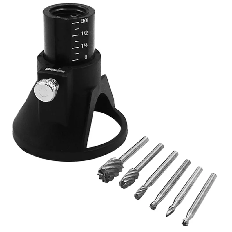 7Pcs HSS Wood Milling Cutter Set Tungfull Accessories for Rotary Tools Special Seat Dedicated Locator Horn Fixed Base