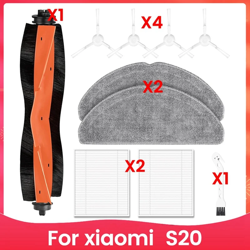 A86I-untuk Xiaomi S20 Robot Penyedot Debu Suku Cadang Pengganti Sikat Sisi Utama Aksesori Kain Pel Filter Hepa