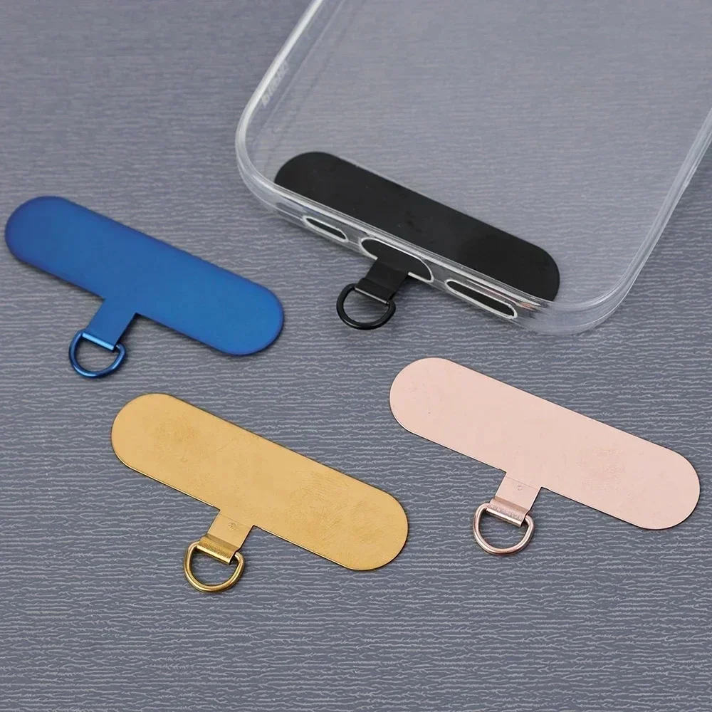 3PCS Stainless Steel Phone Lanyard Patch Gasket Ultra-thin Metal Phone Hanging Cord Tether Tabs Replacement Safety Connect Piece