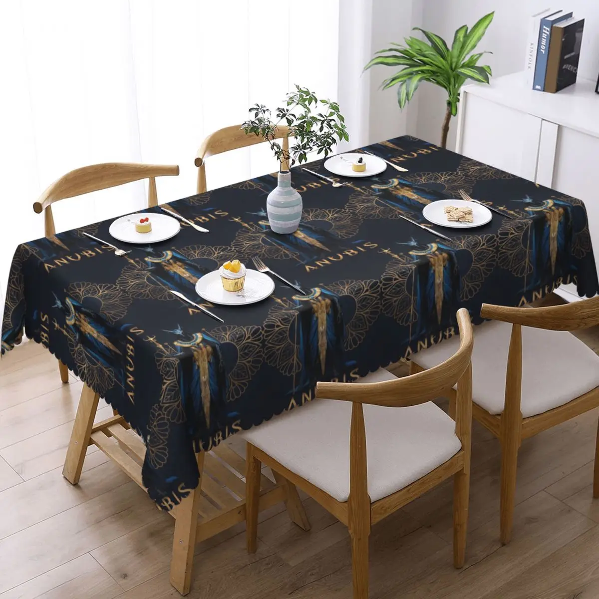 Anubis The Jackal-Headed God Of The Dead Egyptian God Customized Rectangular Tablecloth Waterproof Table Cover for Table Cloth
