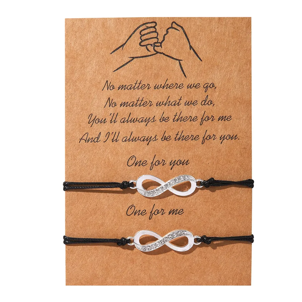 Pinky Promise Matching Bracelet Set – Infinity Distance Bracelets for Couples, Sisters & Best Friends, Romantic Gift for Him & Her